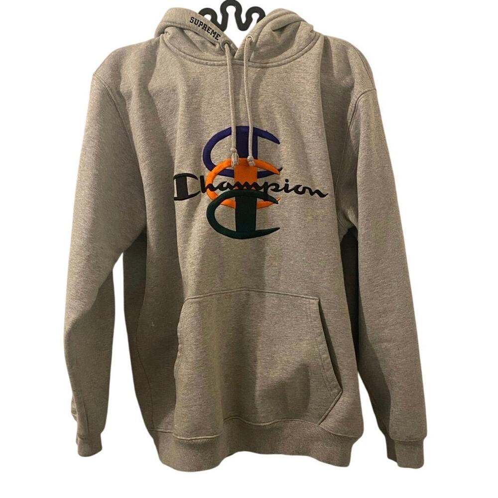 Supreme x Champion Heather Grey Pullover Hoodie Size Large